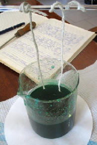 Crystal growing of copper sulphate: Crystal growth - Stage №3